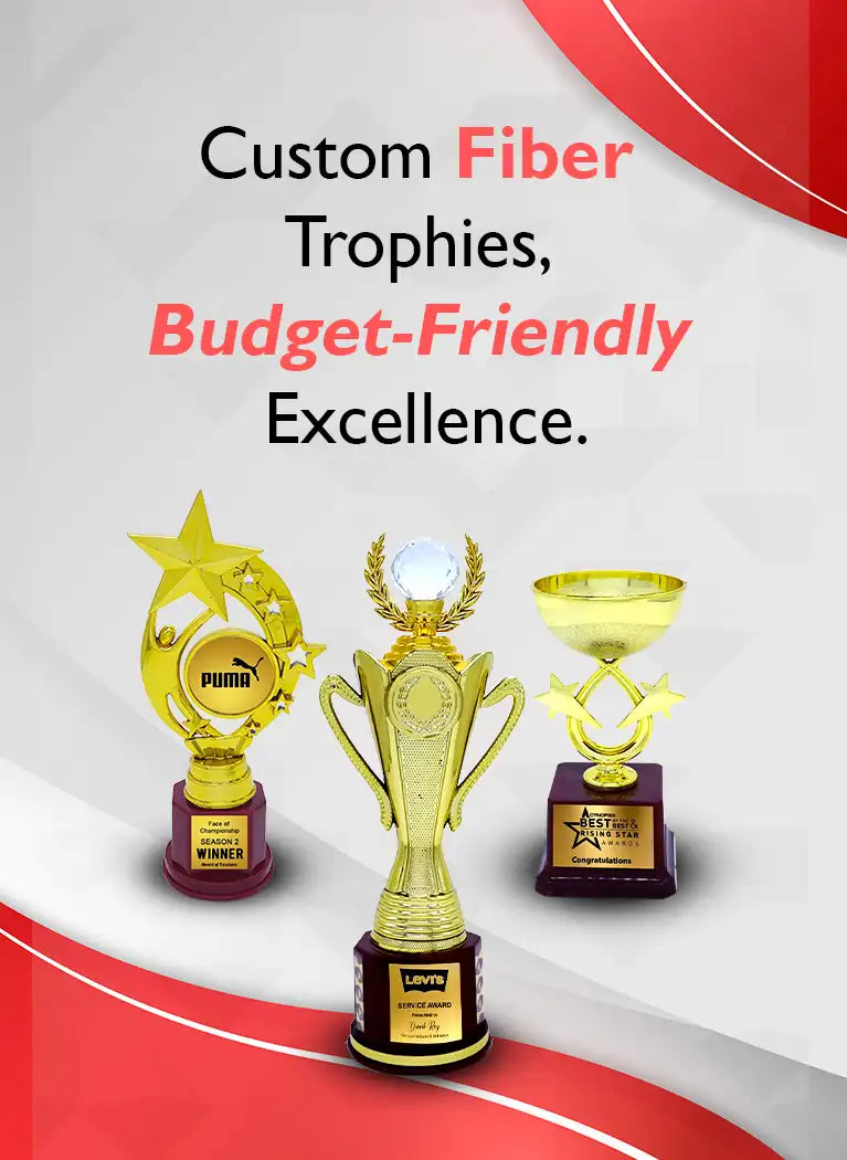 Custom Fiber Trophies Budget Friendly Excellence Banner