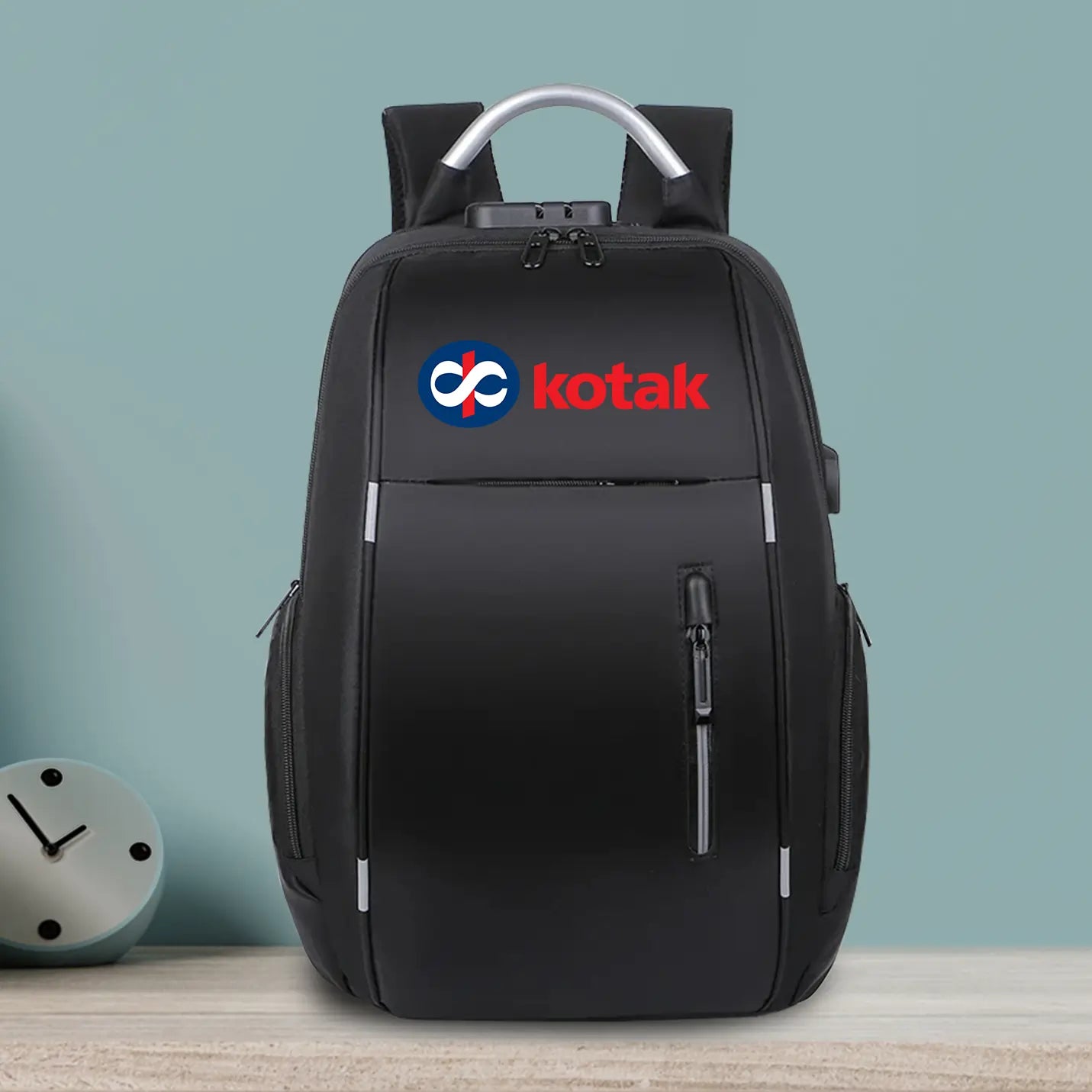 Custom Made Black Anti Theft Travel Laptop Bag