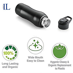 Best-Quality Curvy Black Insulated Steel Bottle