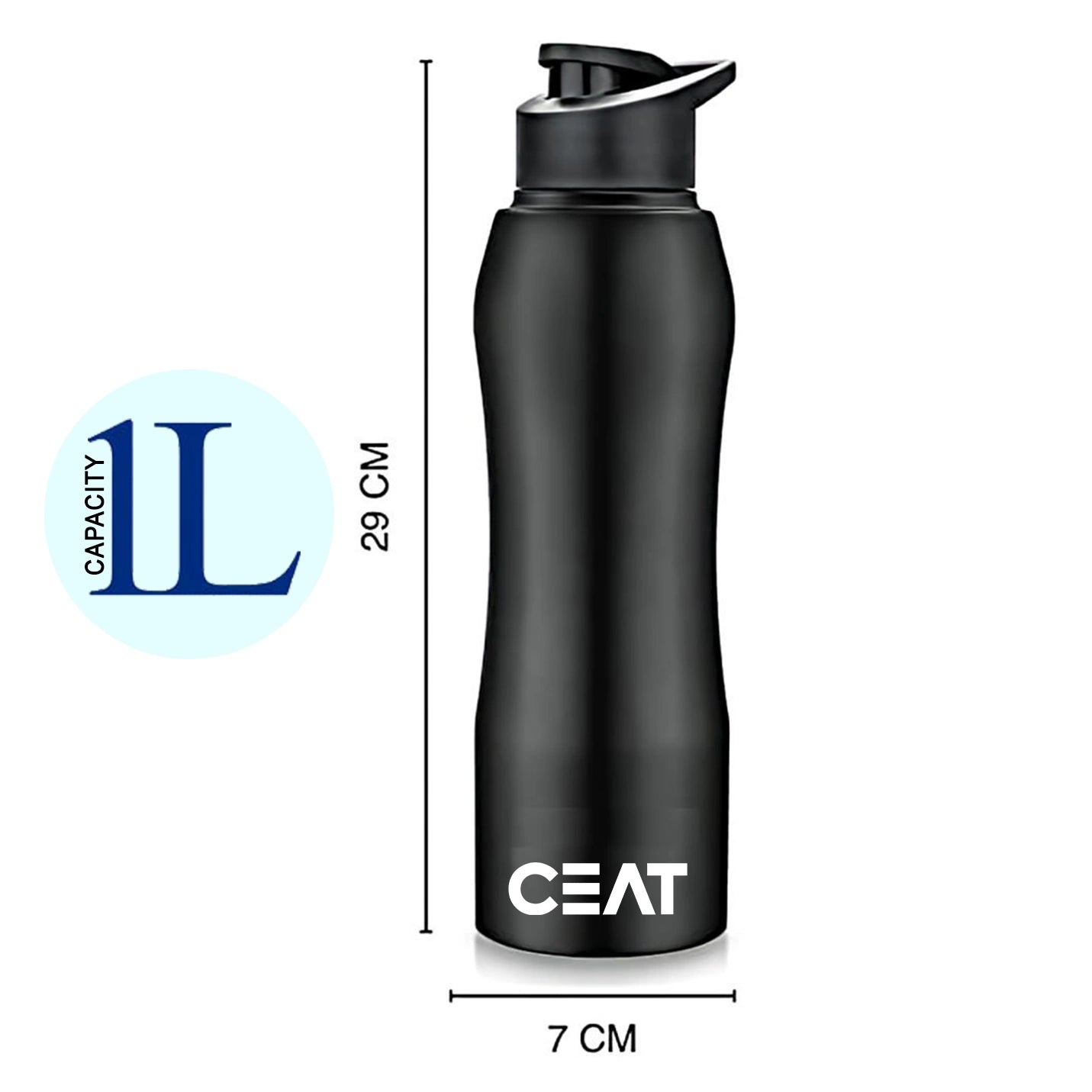 Best-Quality Curvy Black Insulated Steel Bottle