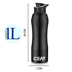 Best-Quality Curvy Black Insulated Steel Bottle