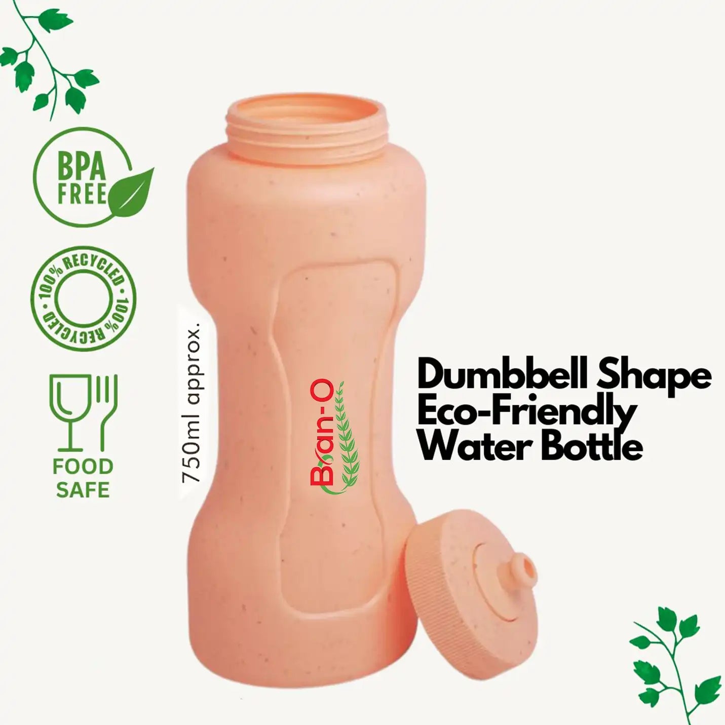 Elegant Dumbbell-Shaped Beige Water Bottle Img 2