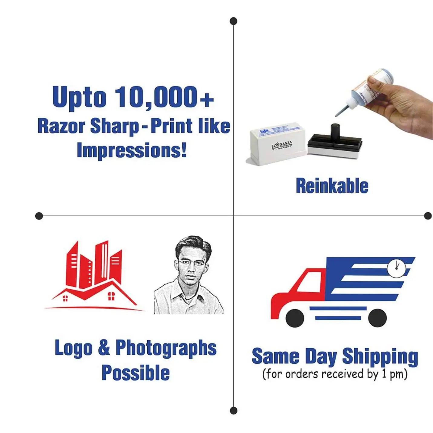 High-tech Made to Order Pre-Inked Rectangular Stamp