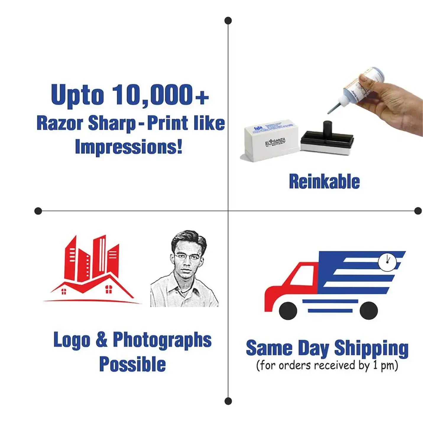 Top-Quality Made to Order Pre-Inked Brand Logo Stamps