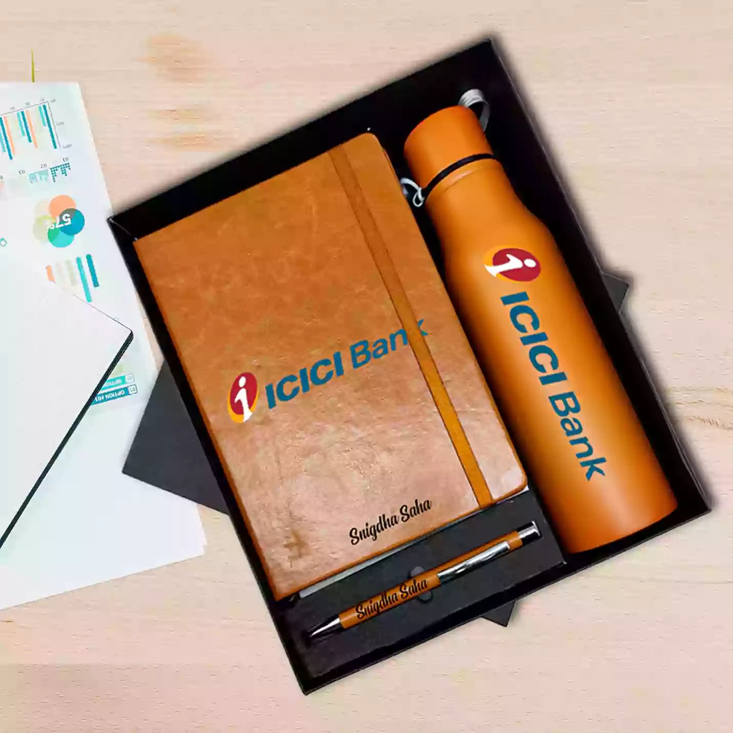 Top-notch 3 in 1 Red Bottle, Diary & Pen Combo Gift Set