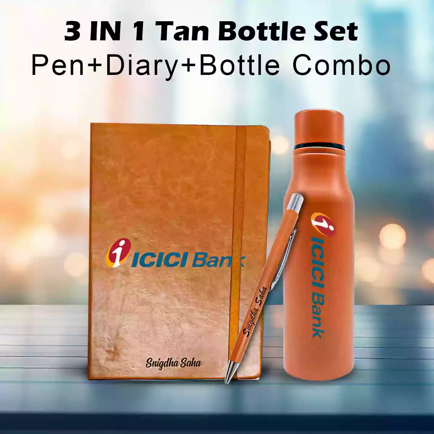 Top-notch 3 in 1 Red Bottle, Diary & Pen Combo Gift Set
