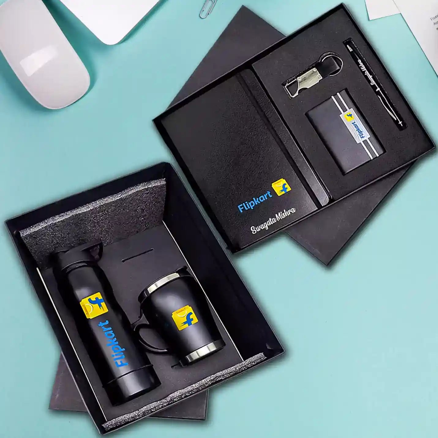 Premium 6 in 1 Bottle, Mug, Diary, Pen, Keychain & Cardholder Gift Set