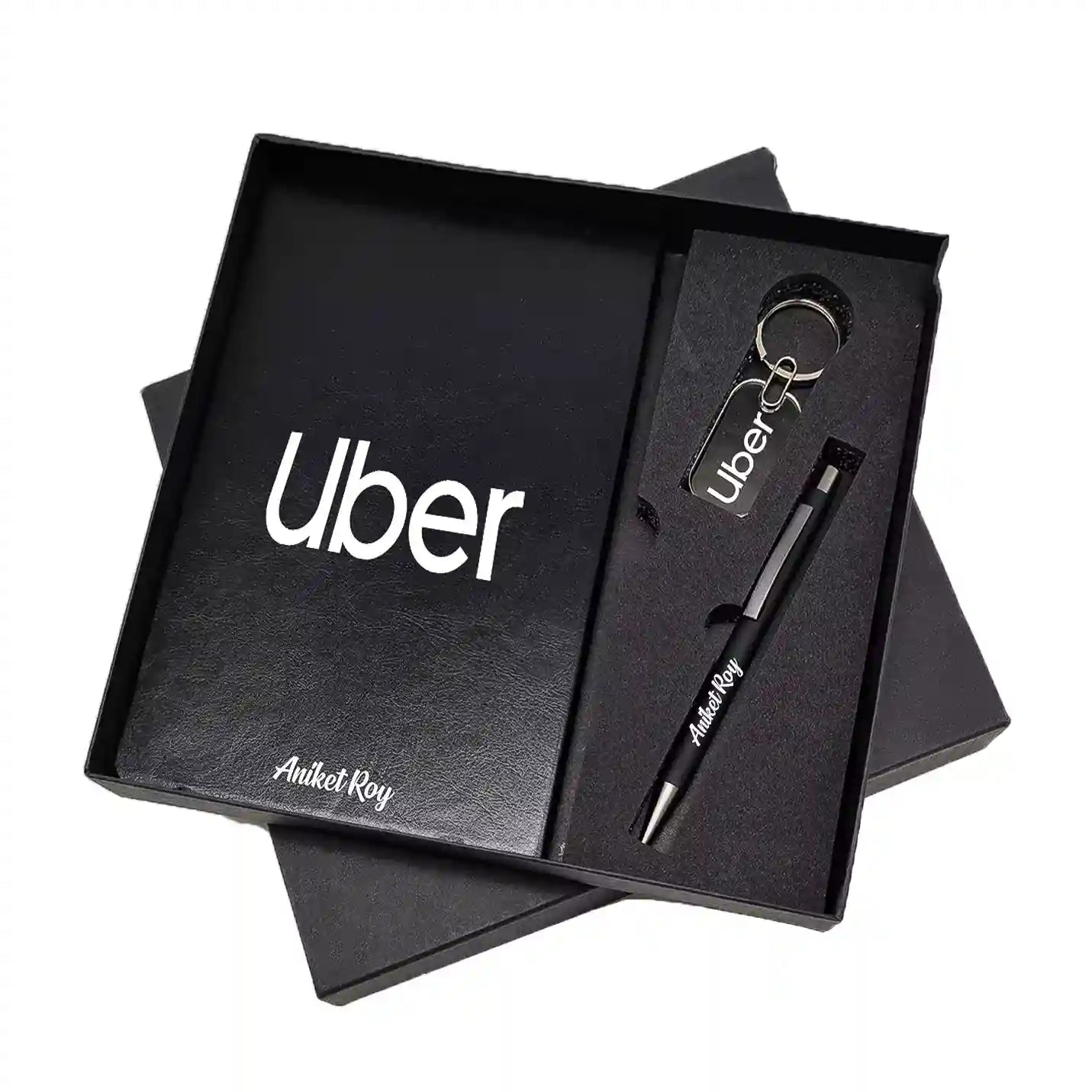 Premium Diary, Pen & Keychain Black Combo Gift Set Img 2