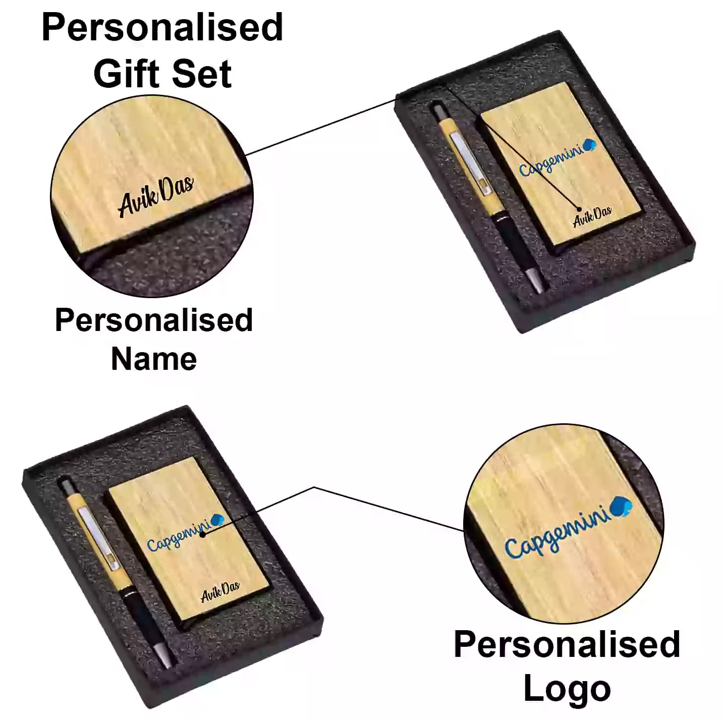 Eco-friendly Bamboo Pen & Cardholder Combo Gift Set Img 4