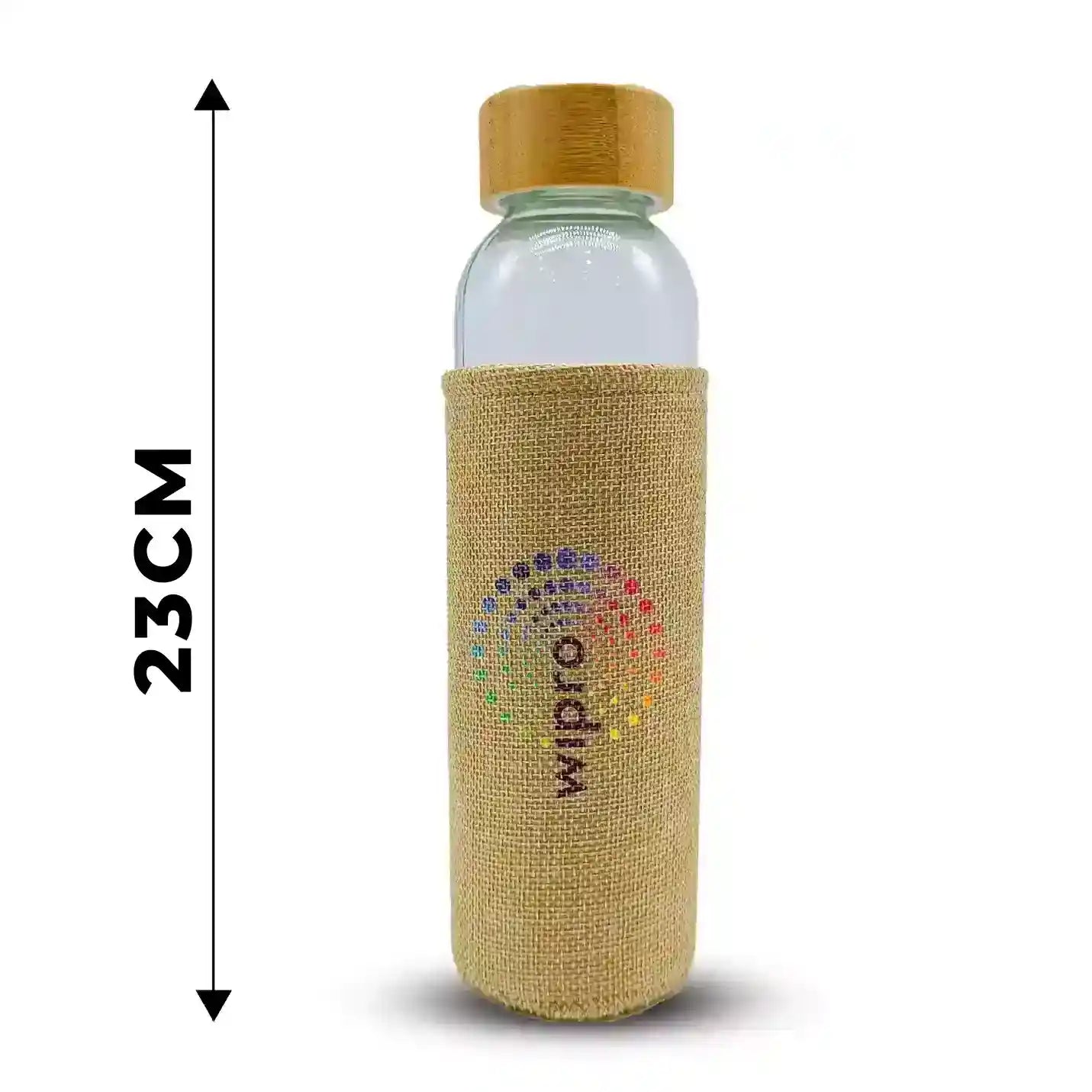 Eco-concious Glass Water Bottle with Jute Sleeves Img 3