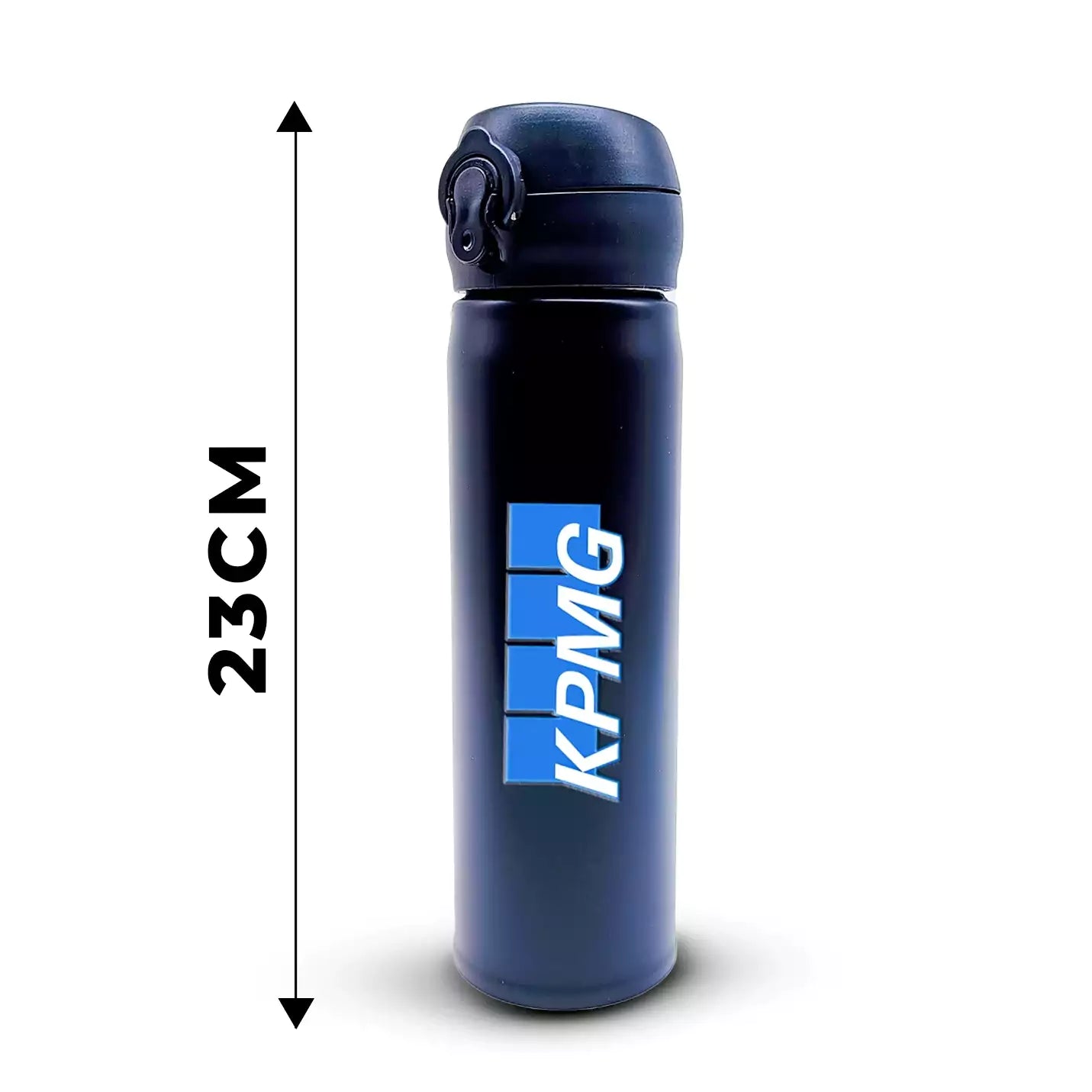 Premium Brand Logo Black Metal Water Bottle Img 3
