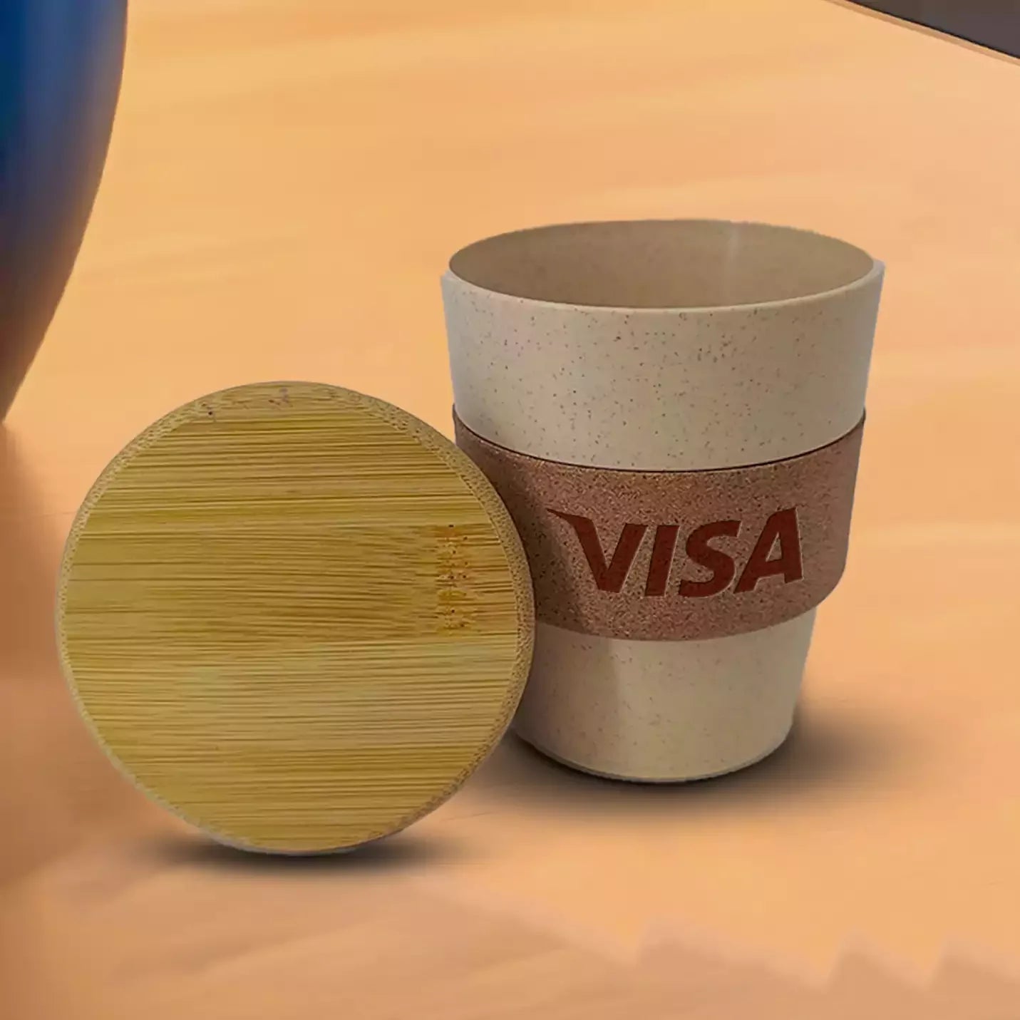 Sustainable Wheat Fibre Coffee Mug with Lid Img 1