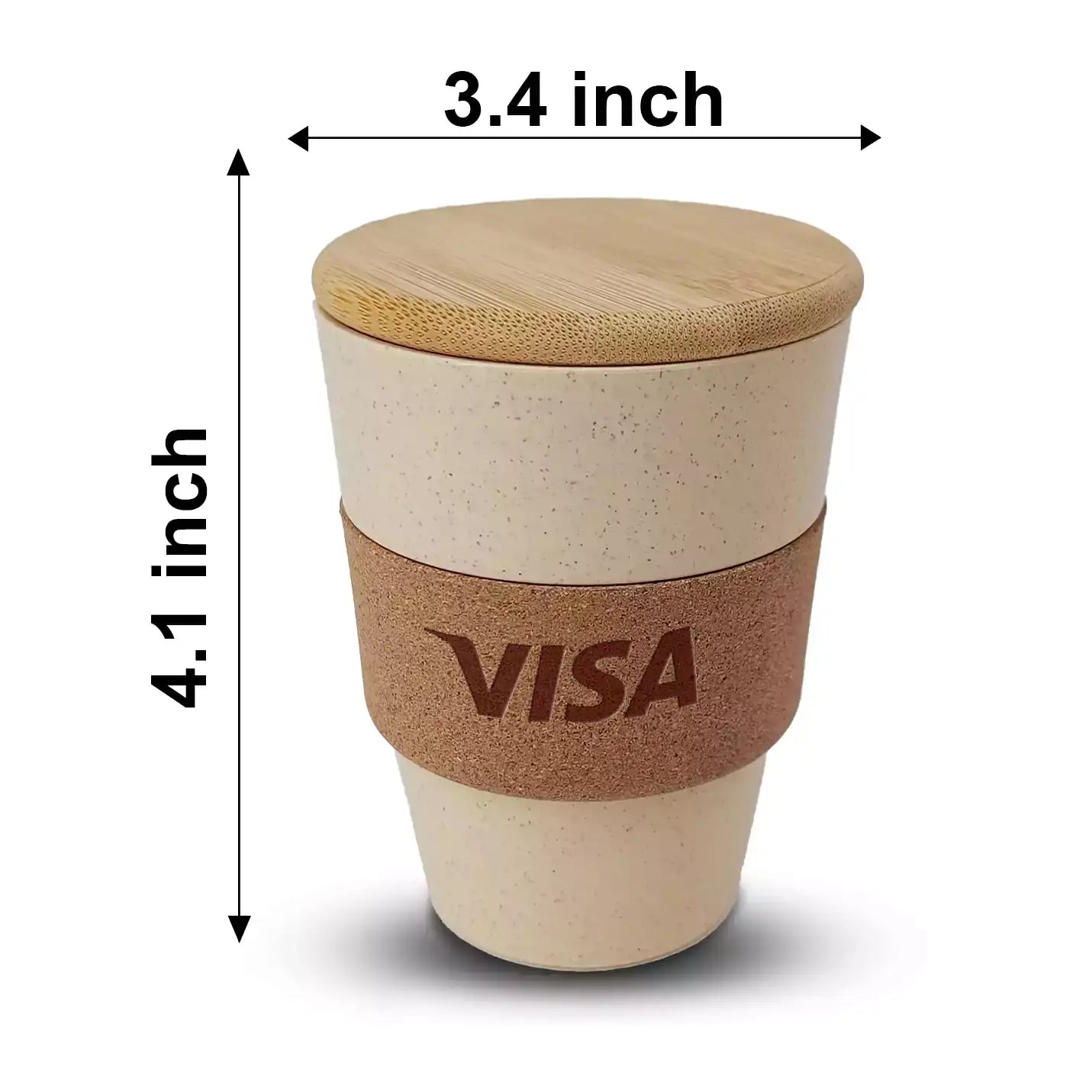 Sustainable Wheat Fibre Coffee Mug with Lid  Img 4