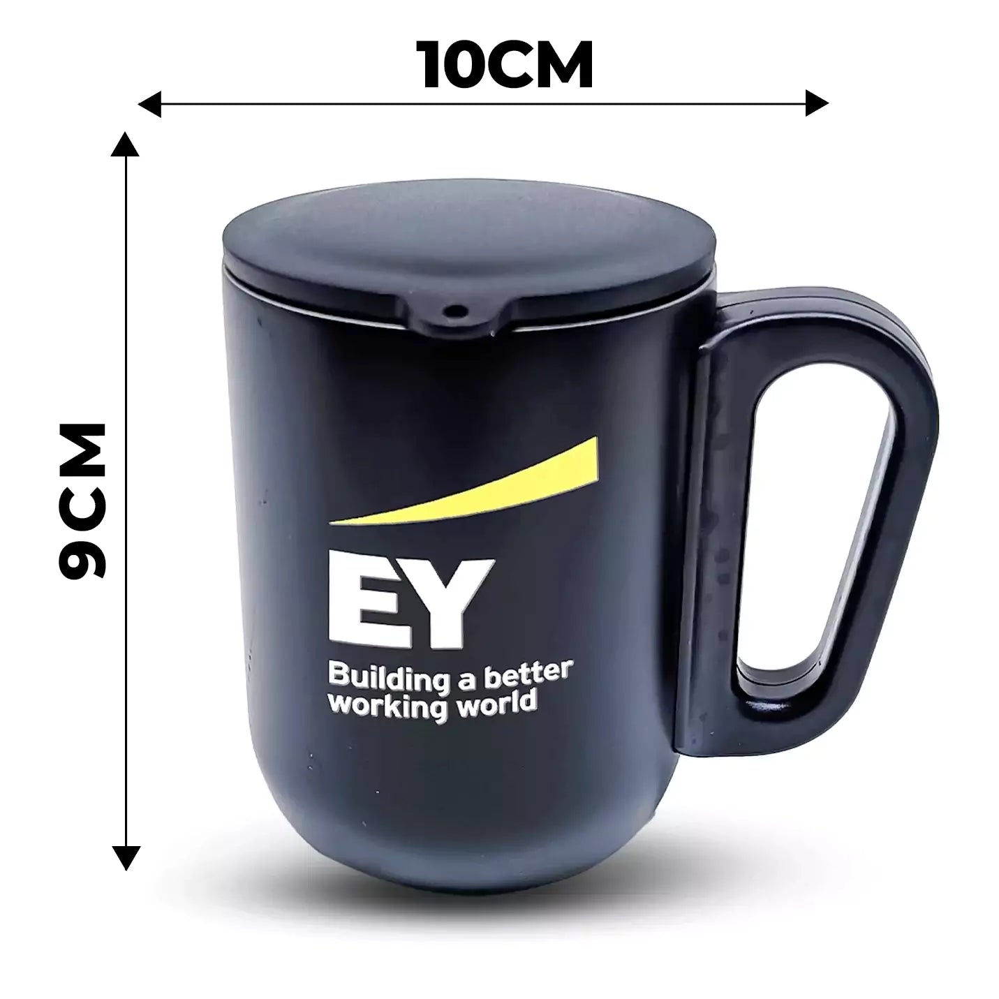 Classic Black Mug with Spill-Proof Lid  Img 4
