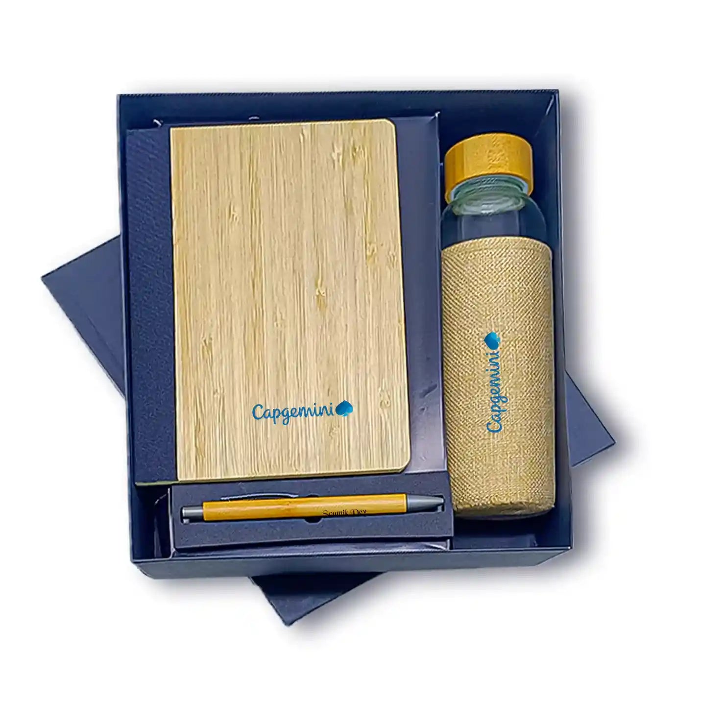 Eco-friendly 3 in 1 Bamboo Bottle, Diary & Pen Combo Gift Set