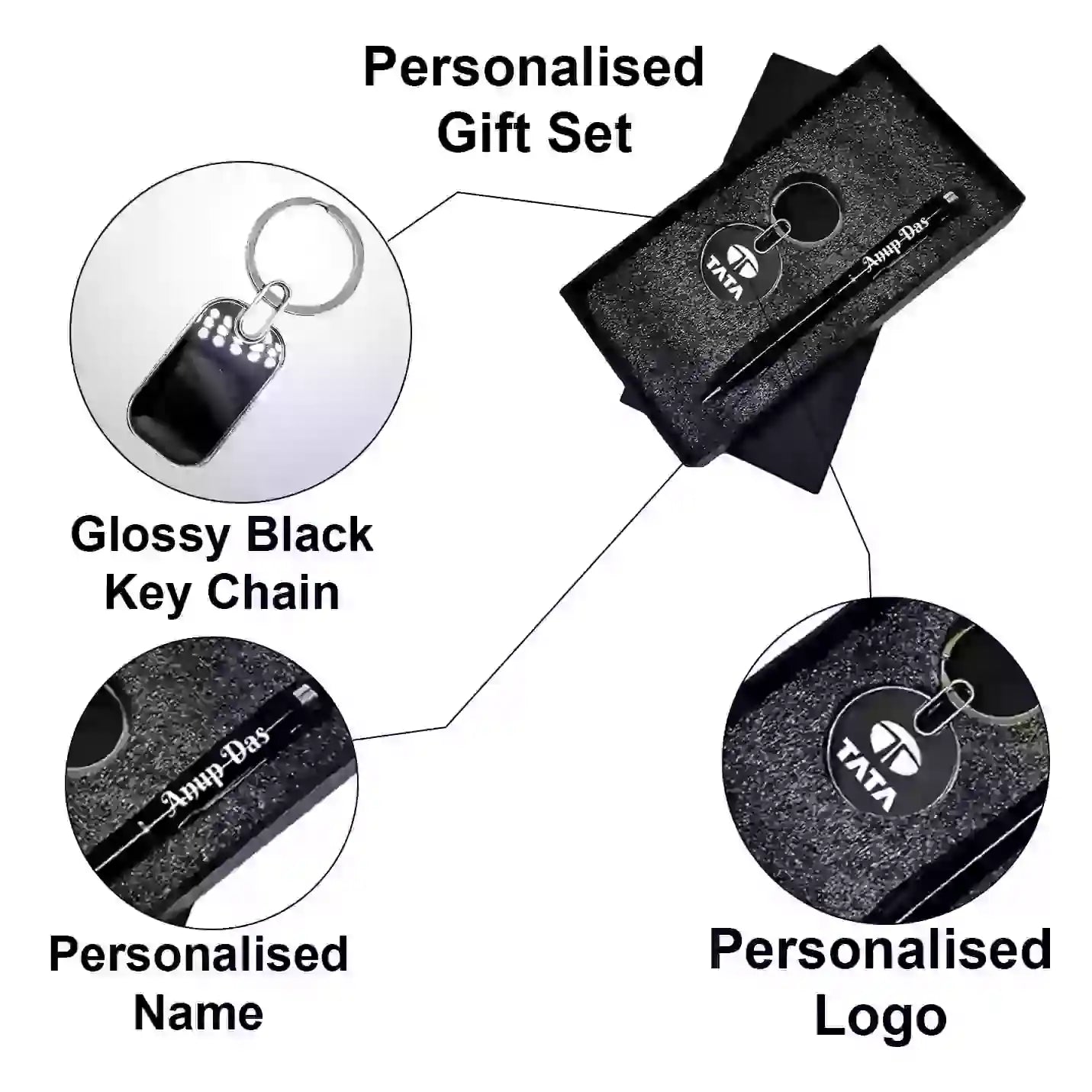 Magnificent Black Pen & Keychain Combo Gift Set