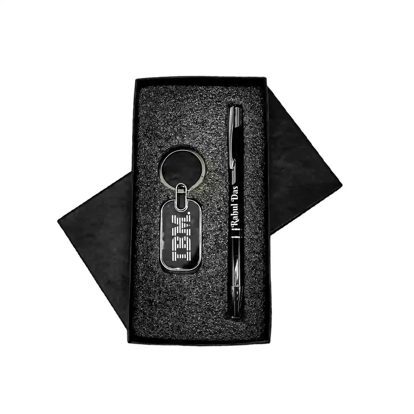 Premium Black Pen & Keychain Combo Gift Set