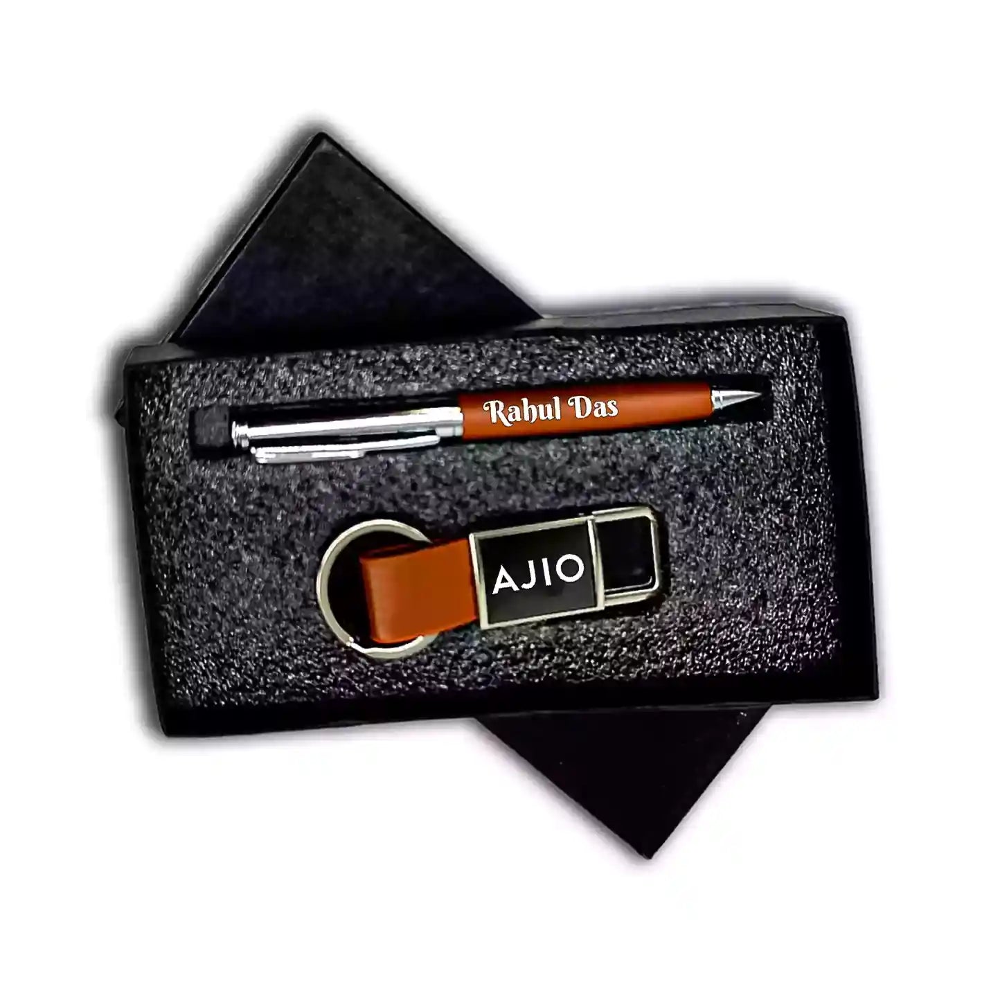 Prestigious Brown Pen & Keychain Combo Gift Set
