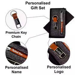 Prestigious Brown Pen & Keychain Combo Gift Set