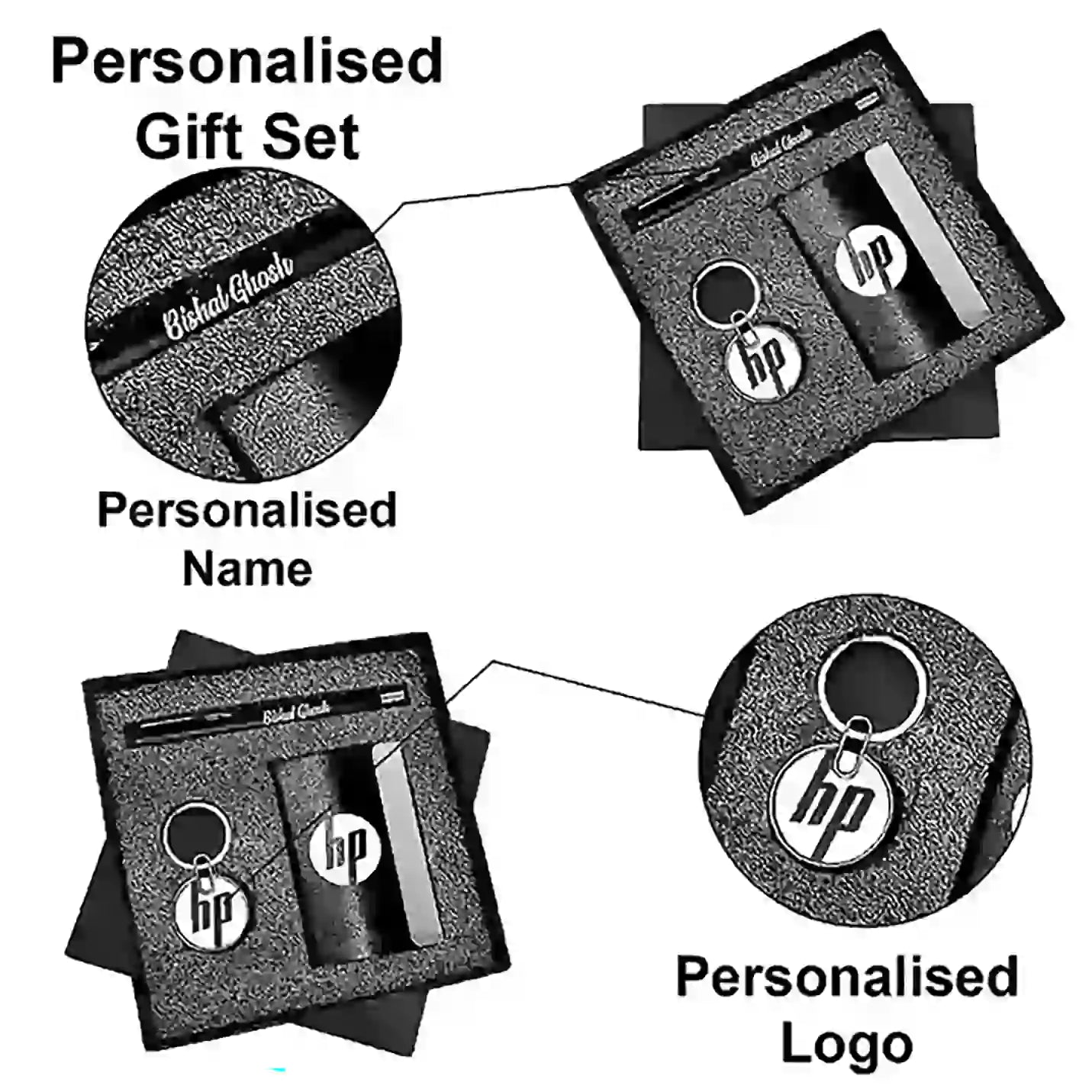 Top-tier 3 in 1 Black pen, Keychain & Cardholder Combo Gift Set Img 5