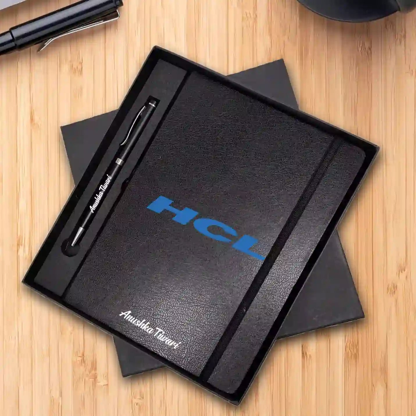 Top-tier 2 in 1 Black Diary & Pen Combo Gift Set Img 1