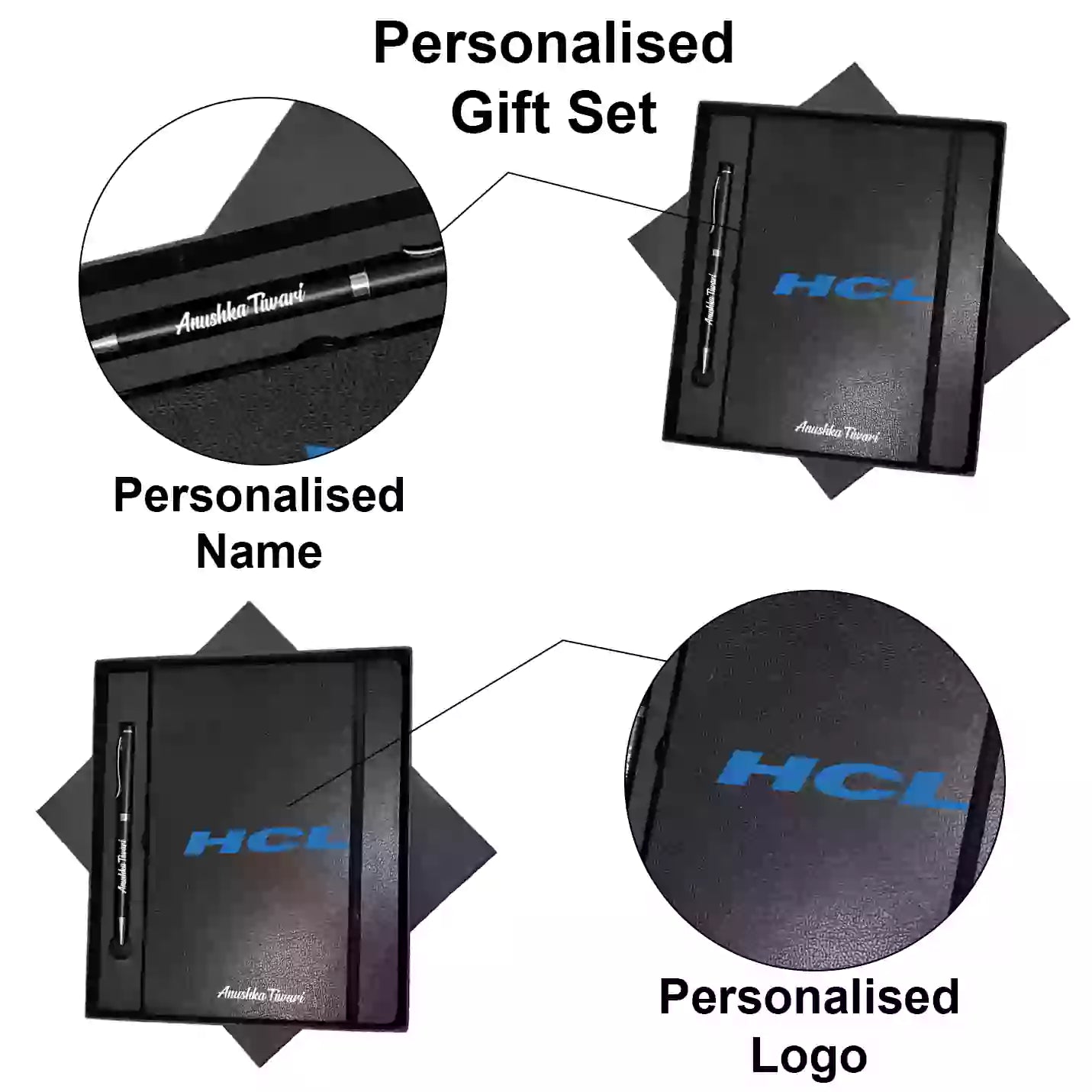 Top-tier 2 in 1 Black Diary & Pen Combo Gift Set Img 4