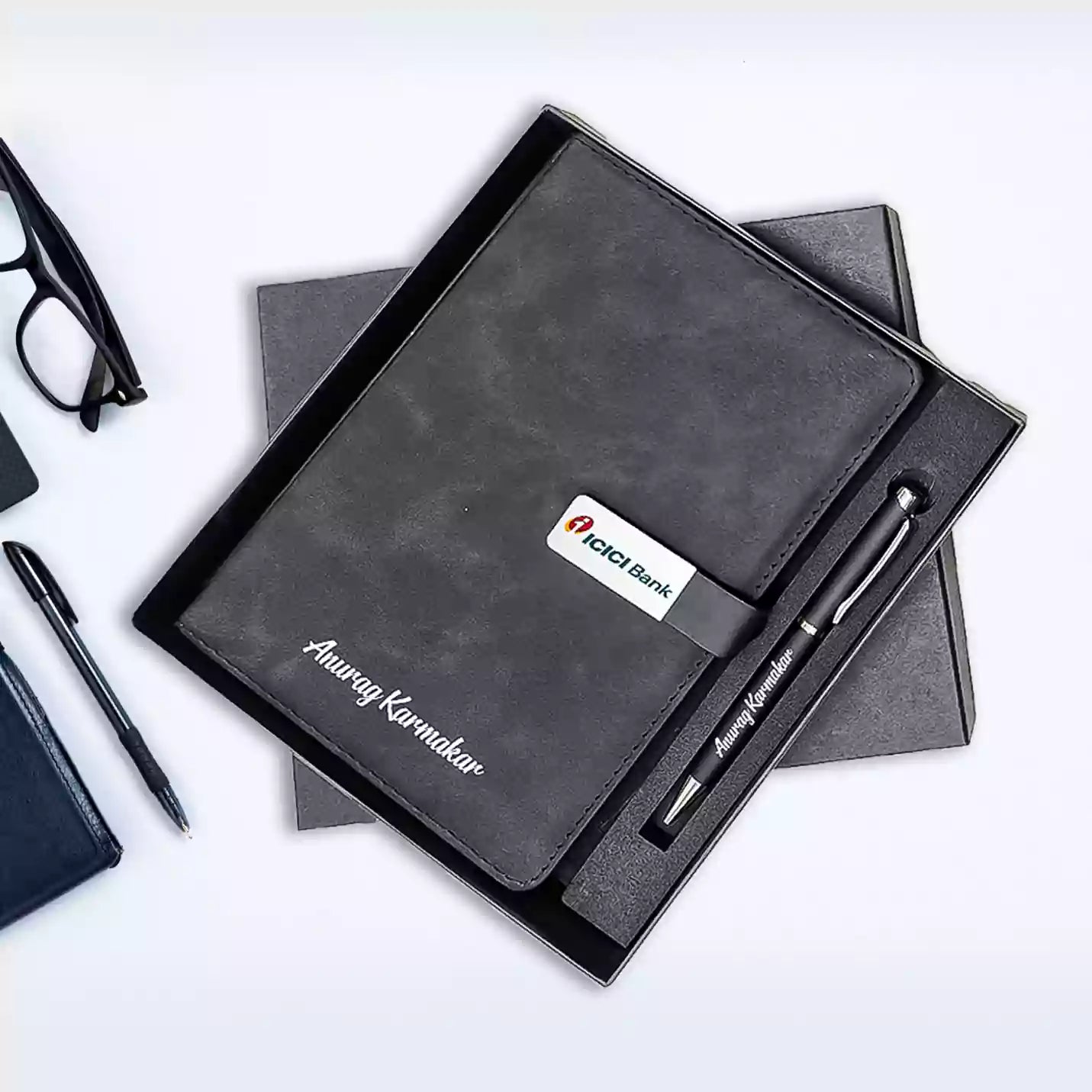 Top-Quality Black Diary & Pen Combo Gift Set Img 1