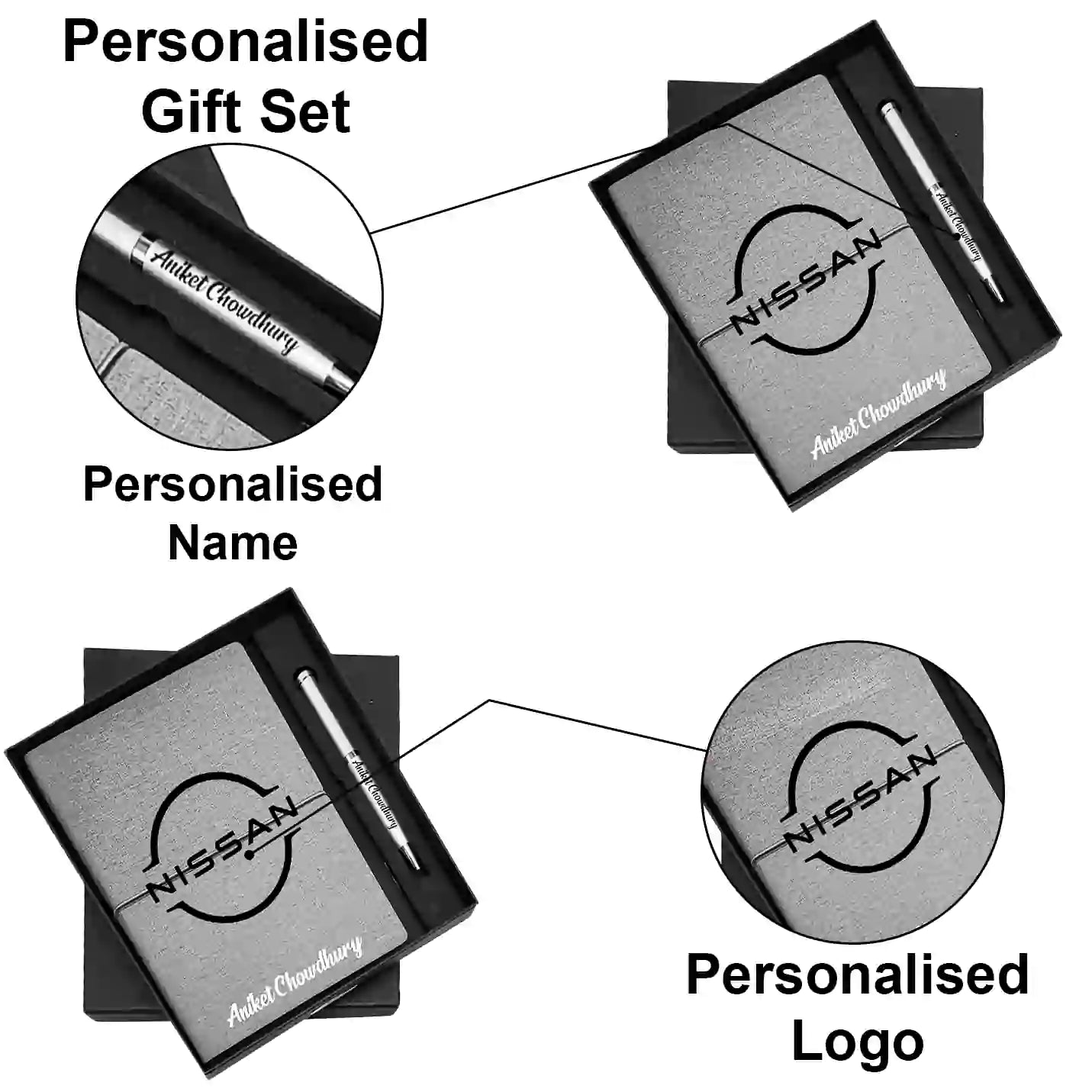 Top-Quality Grey Diary & Pen Combo Gift Setn Img 4