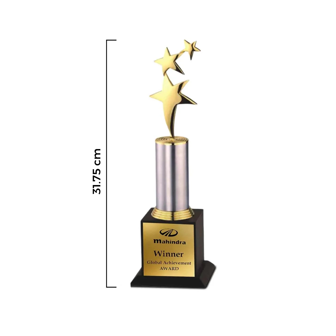 Top-Notch Golden 3-Star Achievement Trophy Img 2