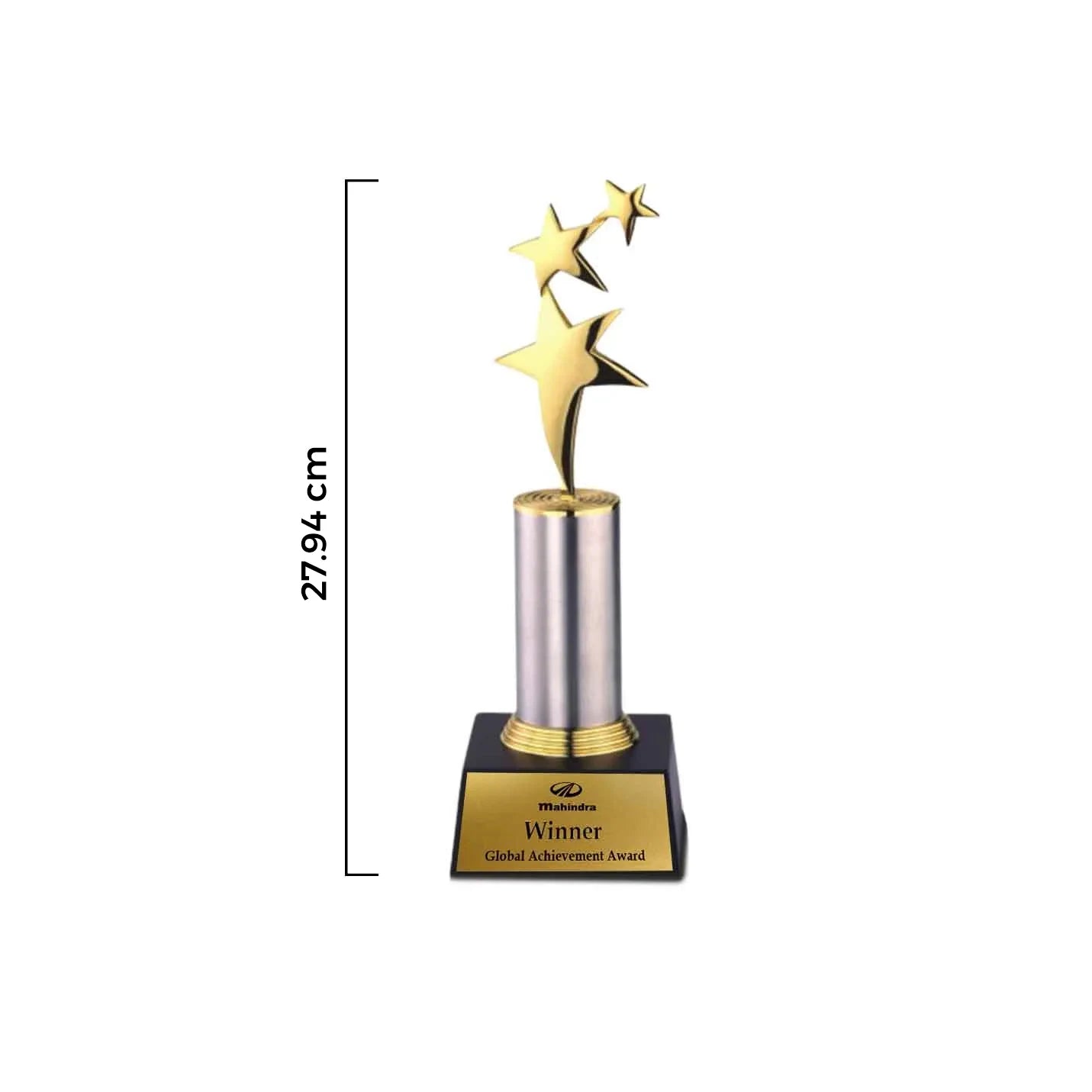 Premium Golden 3-Star Victory Trophy Img 2