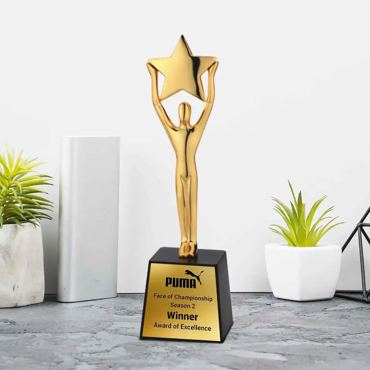 Premium Corporate Human Star Gold Trophy