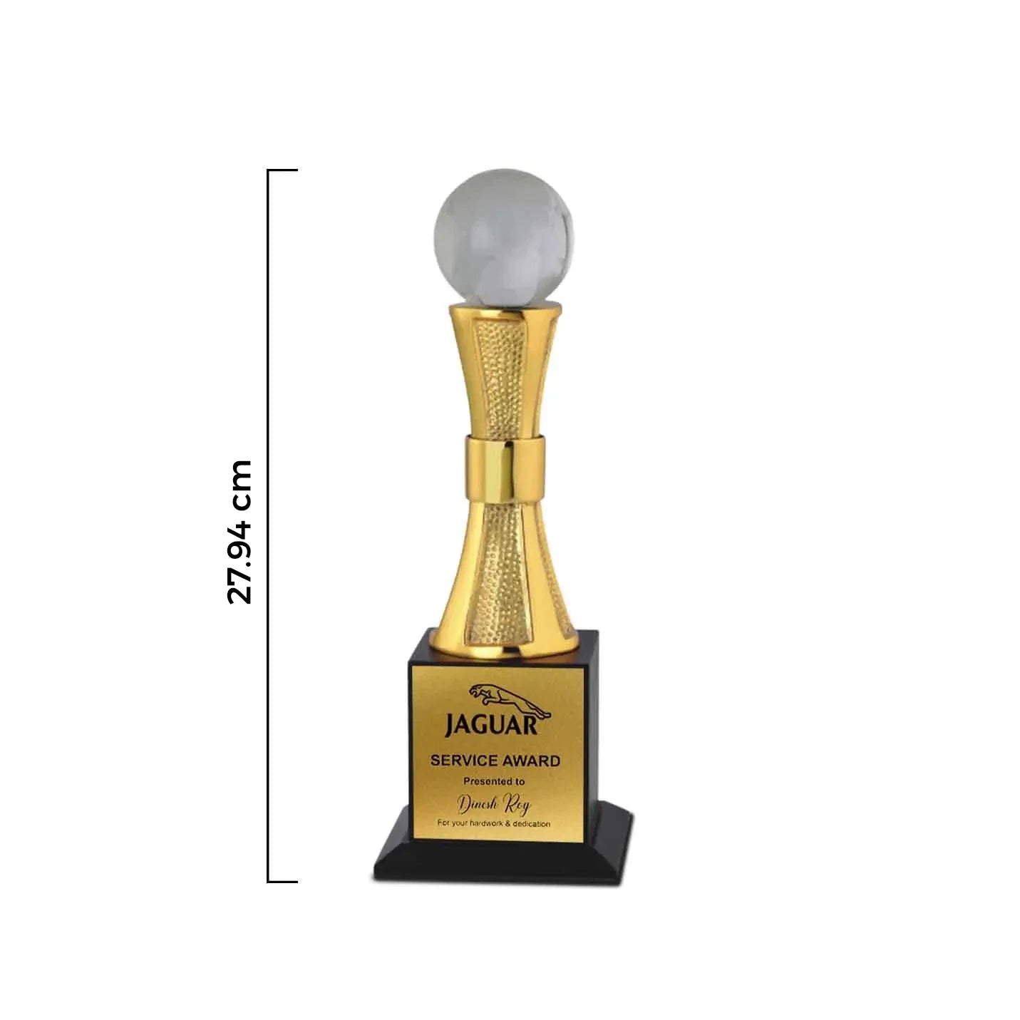 Top-Quality Crystal Crowned Gold Trophy Img 2
