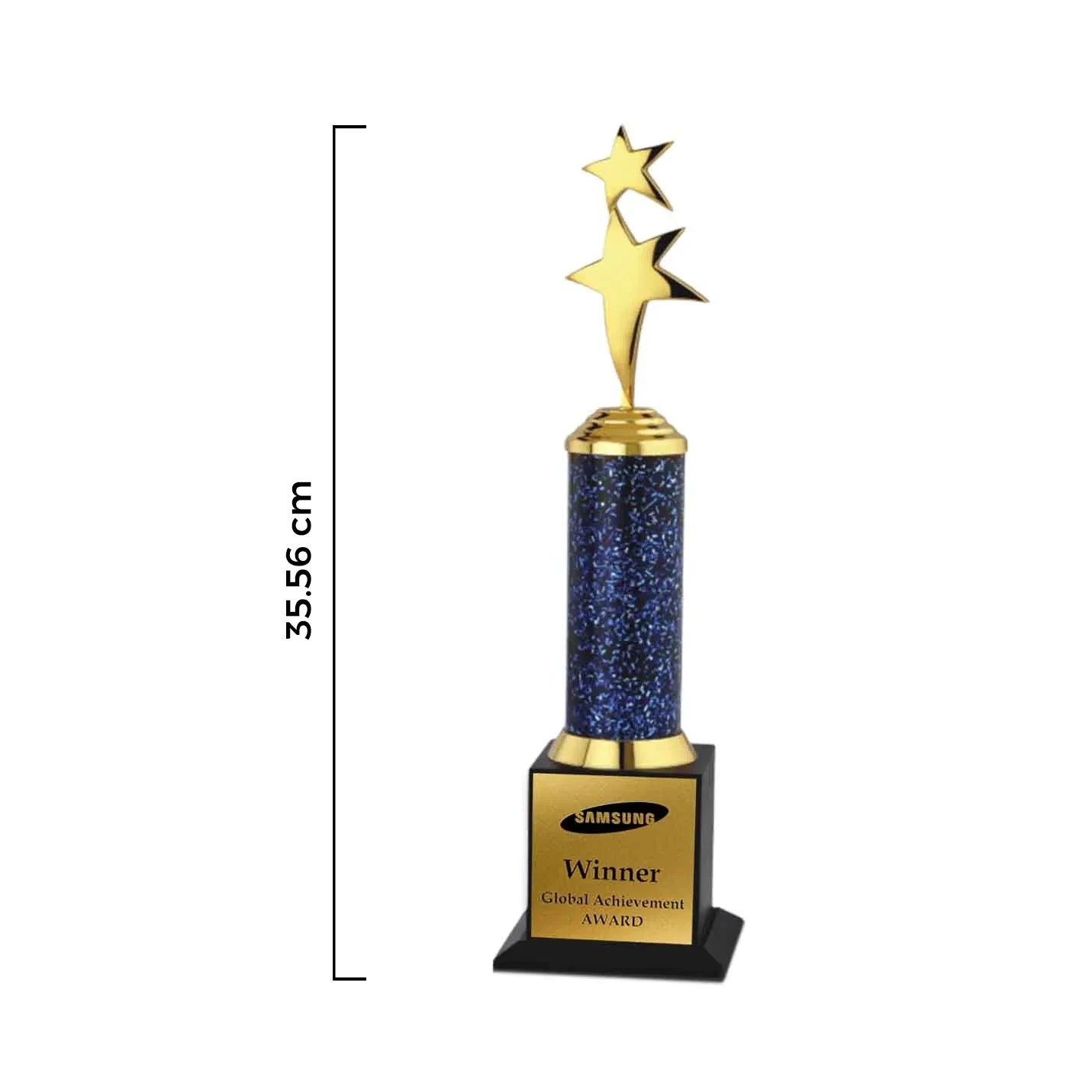 Classic Blue 2- Star Gold Victory Trophy Img 2