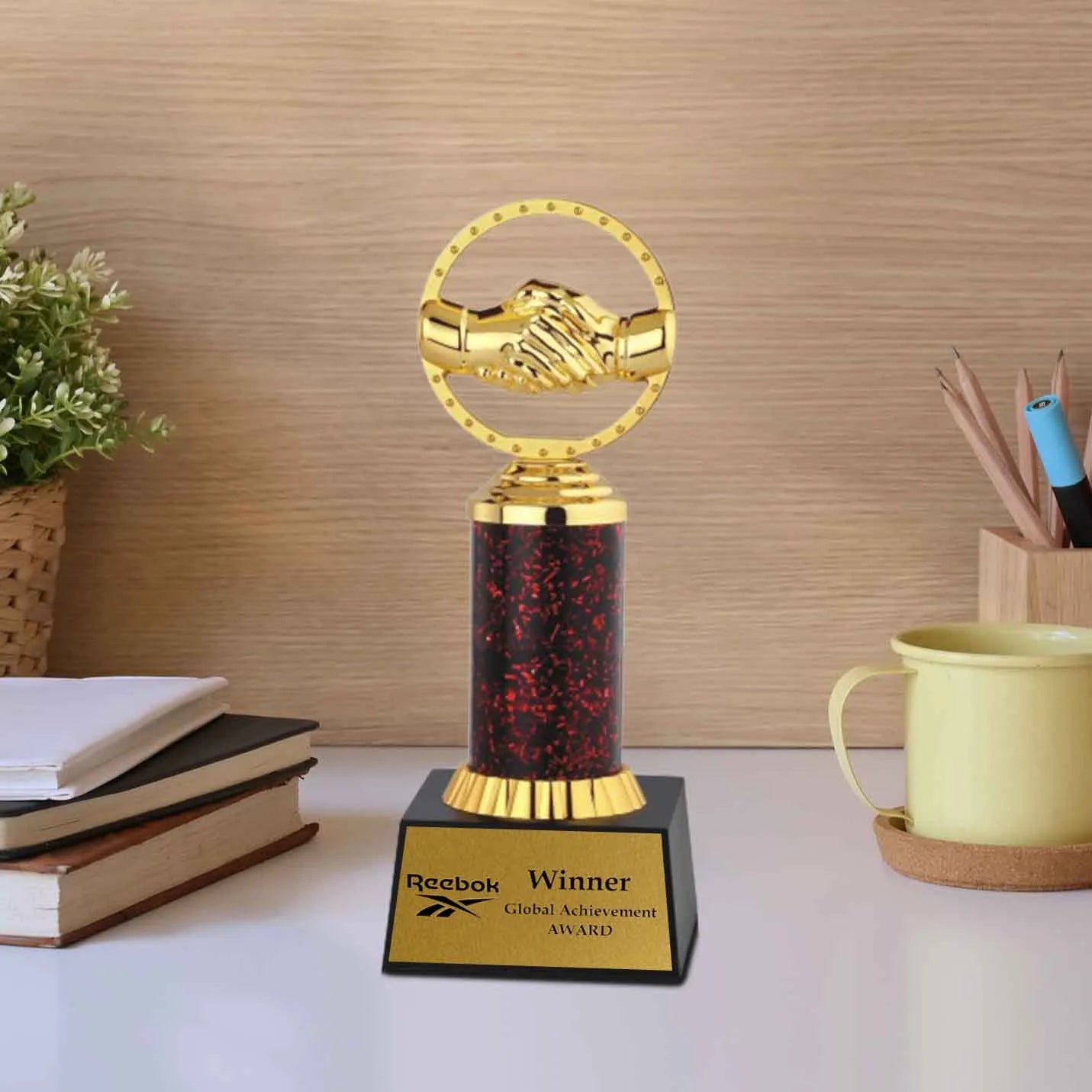 Personalized Handshake Gold Triumph Trophy