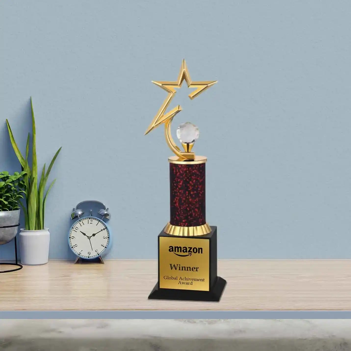 Crystal-Studded Red 3-Star Trophy