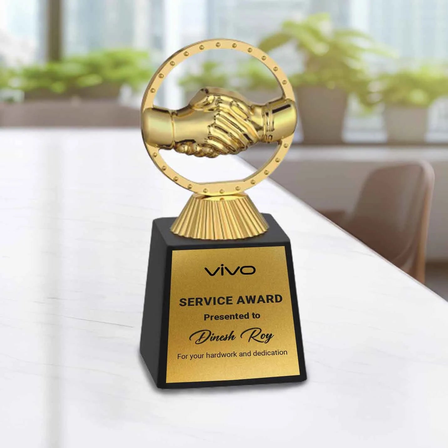 Handshake Gold Winner Trophy