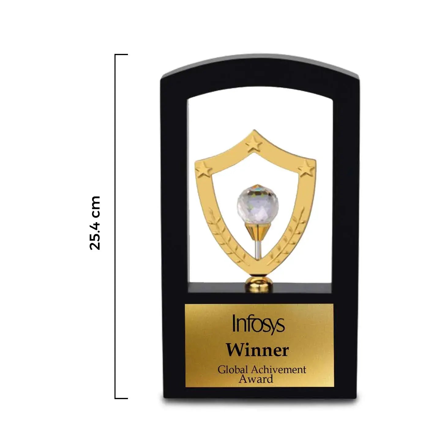 Crystal Studded Shield Design Trophy Img 2