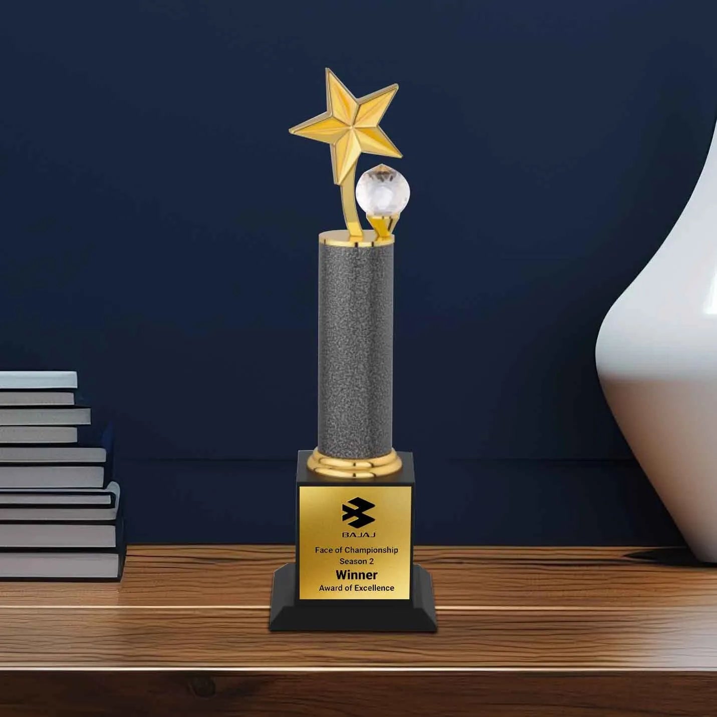 Regal Crystal-Studded Trophy