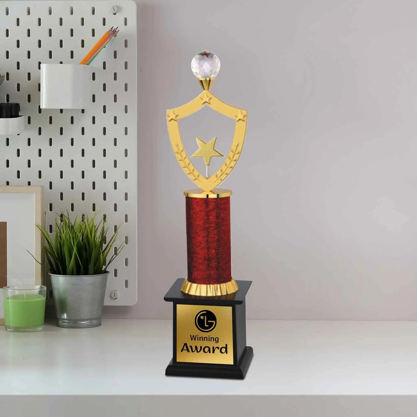 Premium Crystal-Studded Trophy