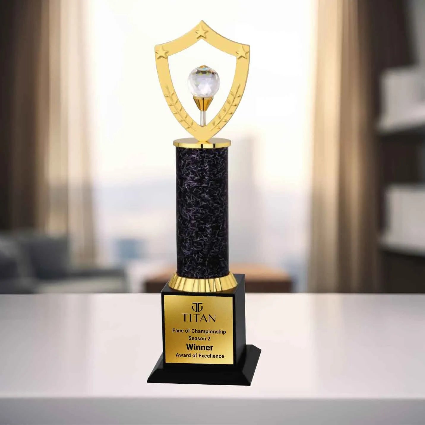 Elite Crystal-Studded Trophy