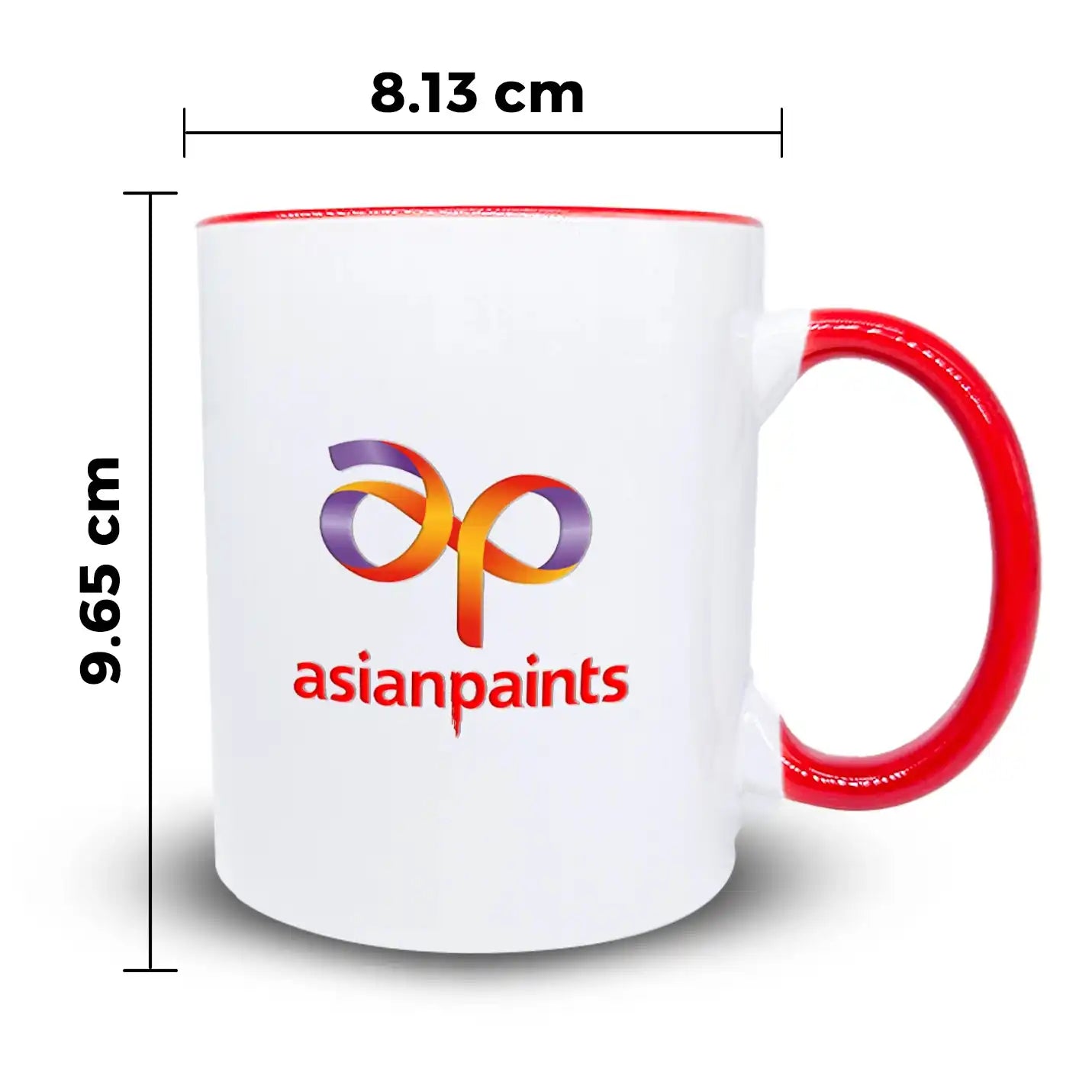 Sophisticated Sublimatable Ceramic Mugs with Red Handle Img 3