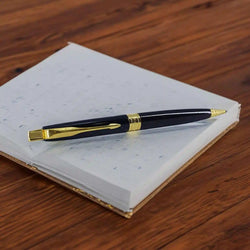 Premium Parker Black Gold Roller Ball Pen & Card Holder