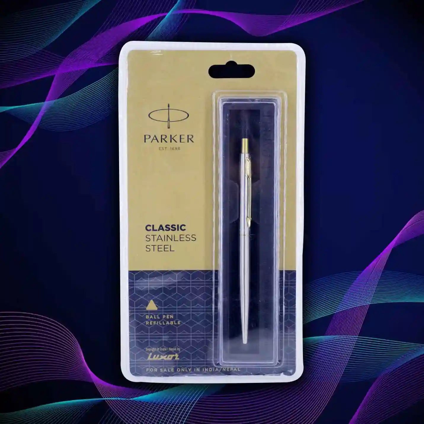 Classic Golden Stainless Steel Engraved Ball Pen