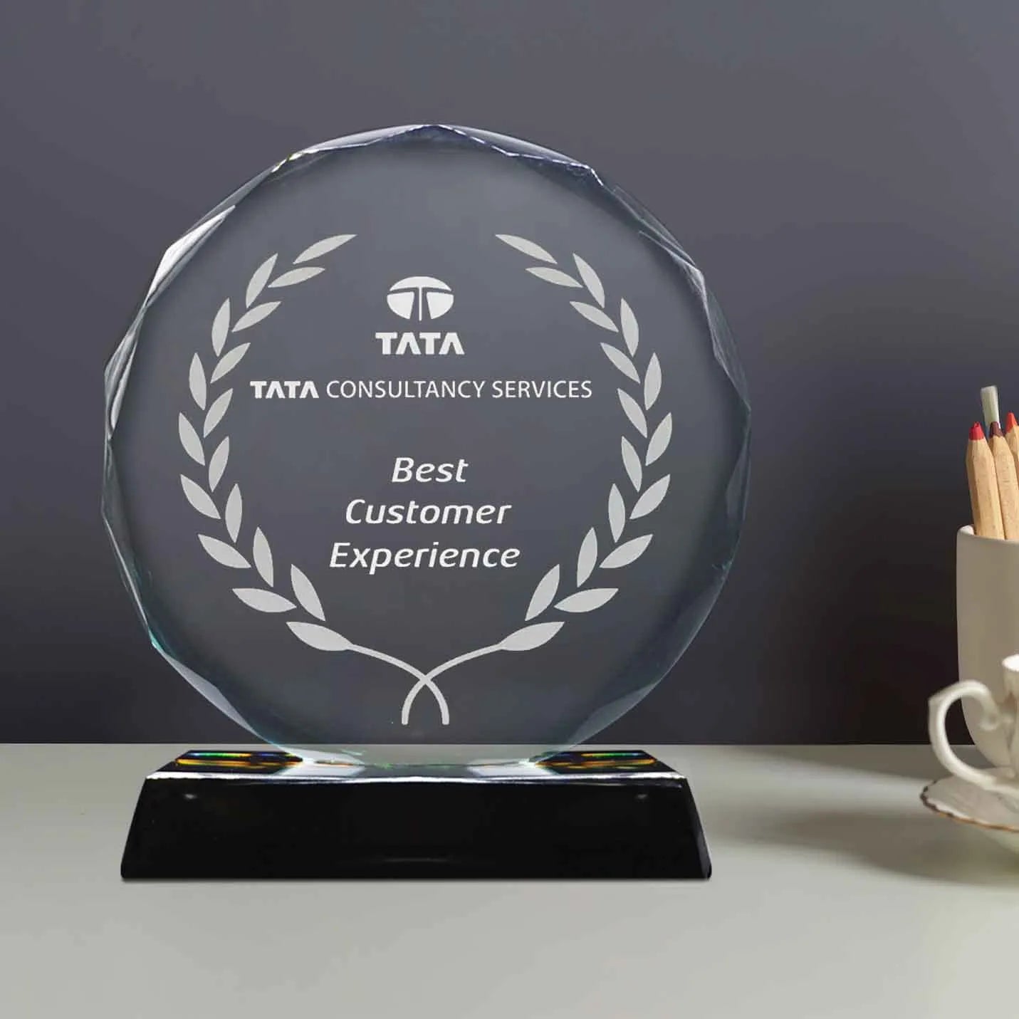 Round Crystal Triumph Trophies