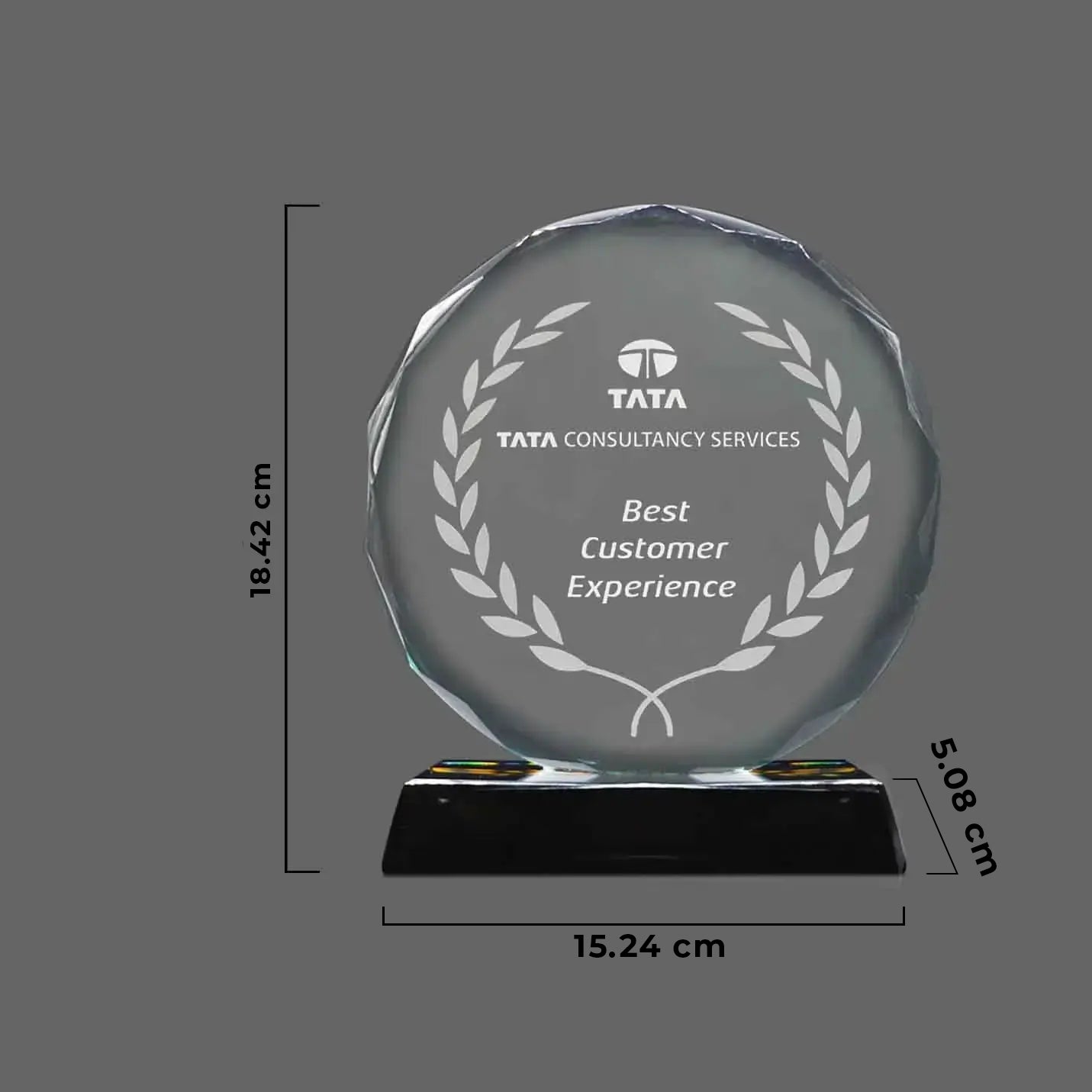 Radiant Round Crystal Triumph Trophies Img 2