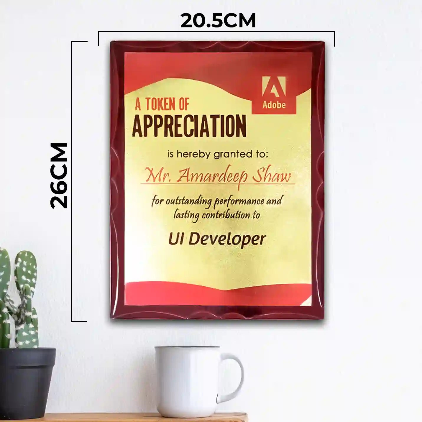 Top-Class Piano Finish Foil Printed MDF Plaque