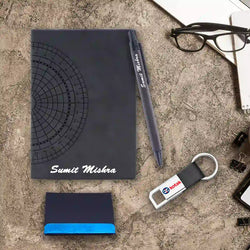 Top-Quality 4 in 1 Notebook, Pen, Keychain & Cardholder Combo Gift Set