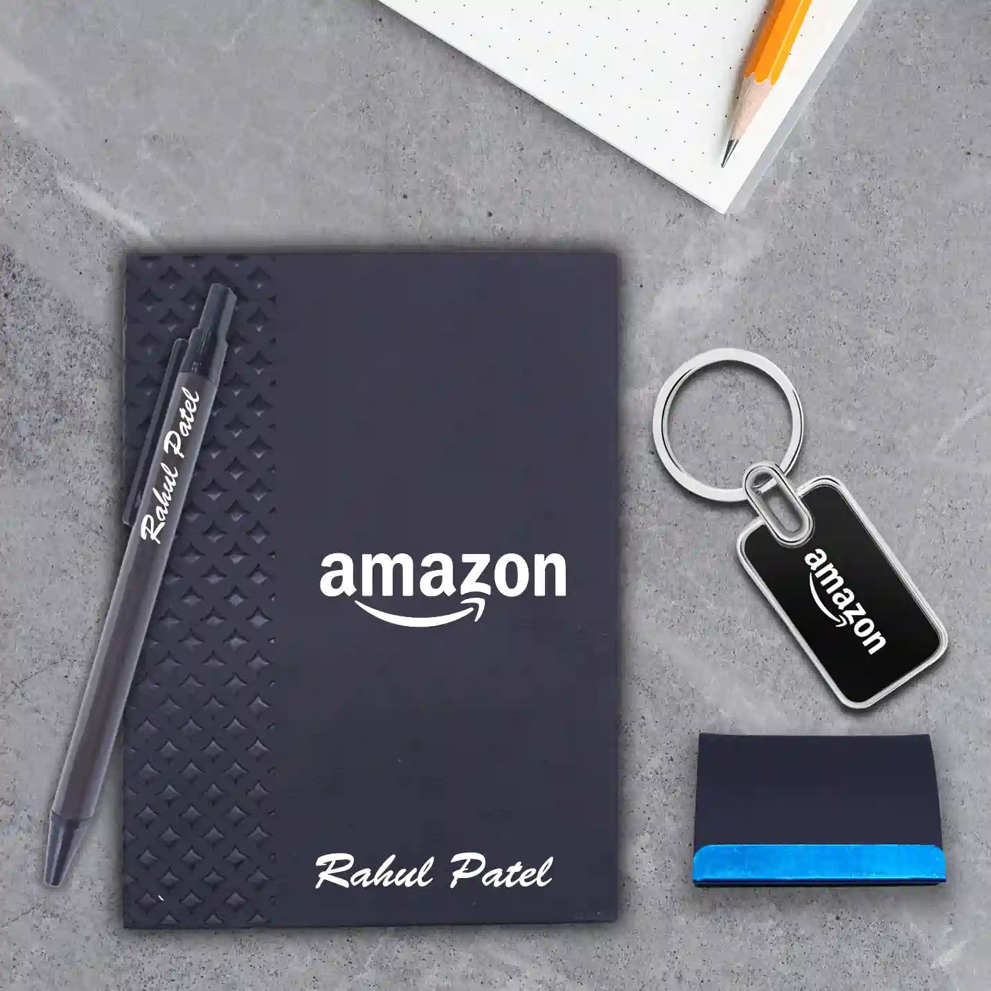 Top-Notch Black Notebook, Pen, Keychain & Cardholder Combo Gift Set Img 5