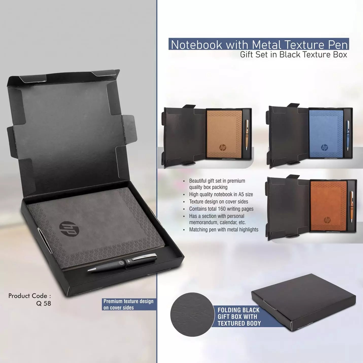 Top-tier Tan Pen & A5 Size Notebook Combo Gift Set Img 3