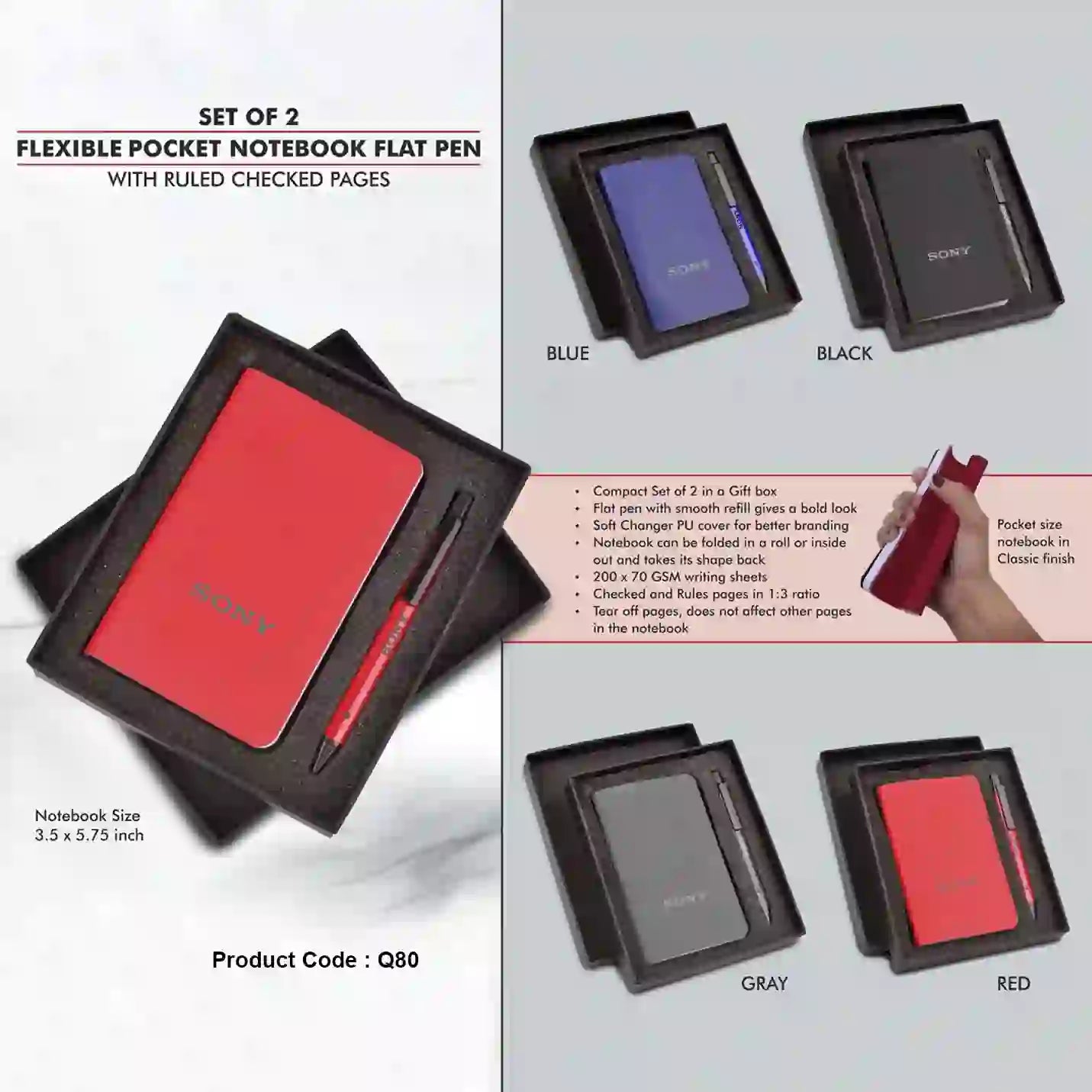 Exquisite Purple Notebook & Pen Combo Gift Set Img 3